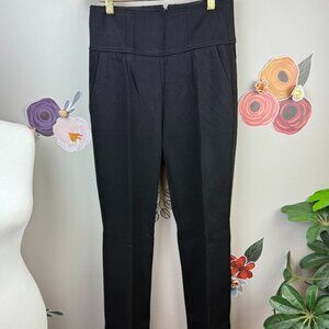 CAbi Black Skinny Leg Flat Front Ponte Trouser - Size - 2